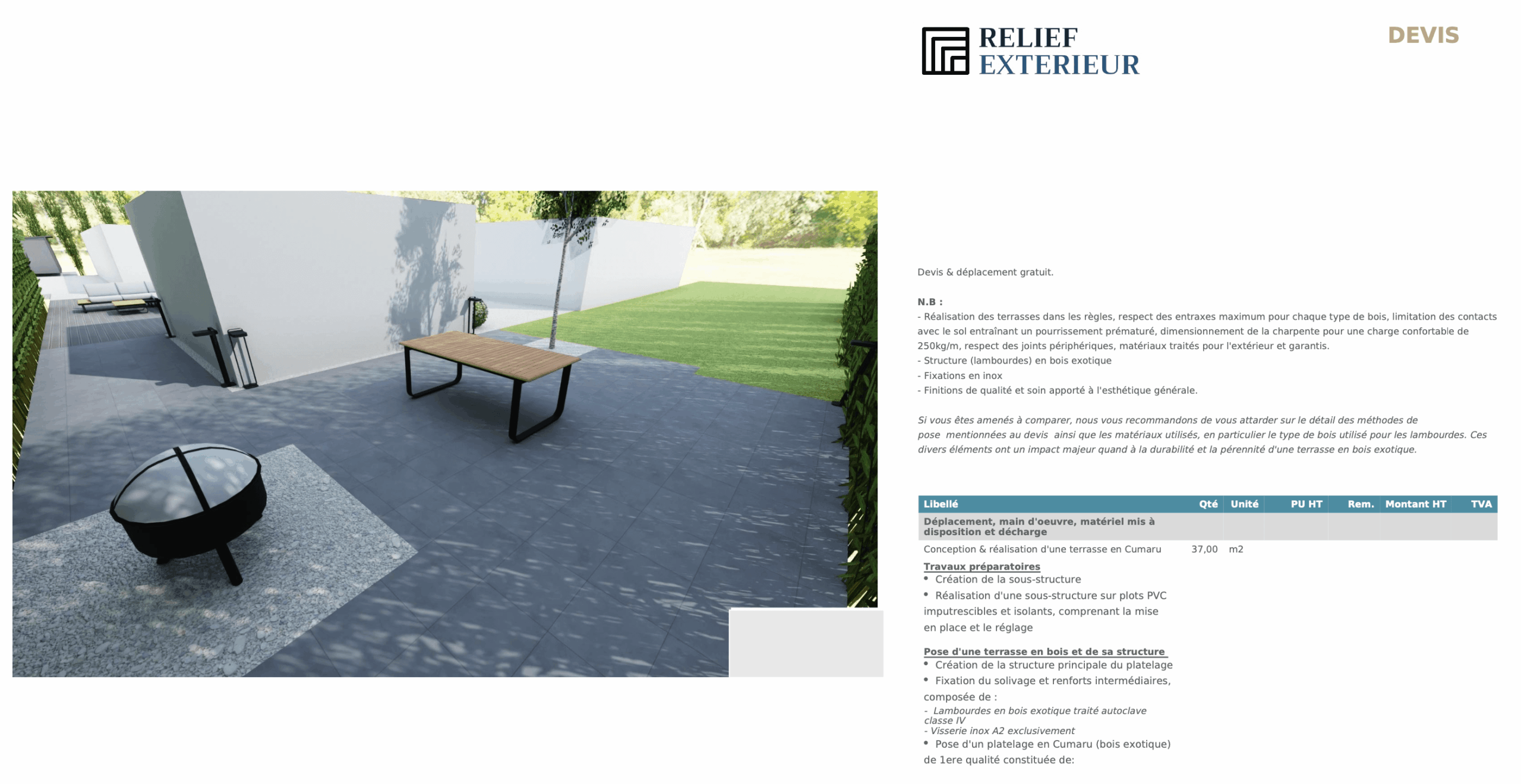 Etape 2envoi du devis et visuel n°2